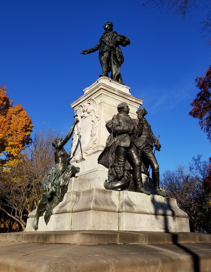 Lafayette statue viewing the east side 
