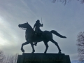 Side view of Simon Bolivar memorial