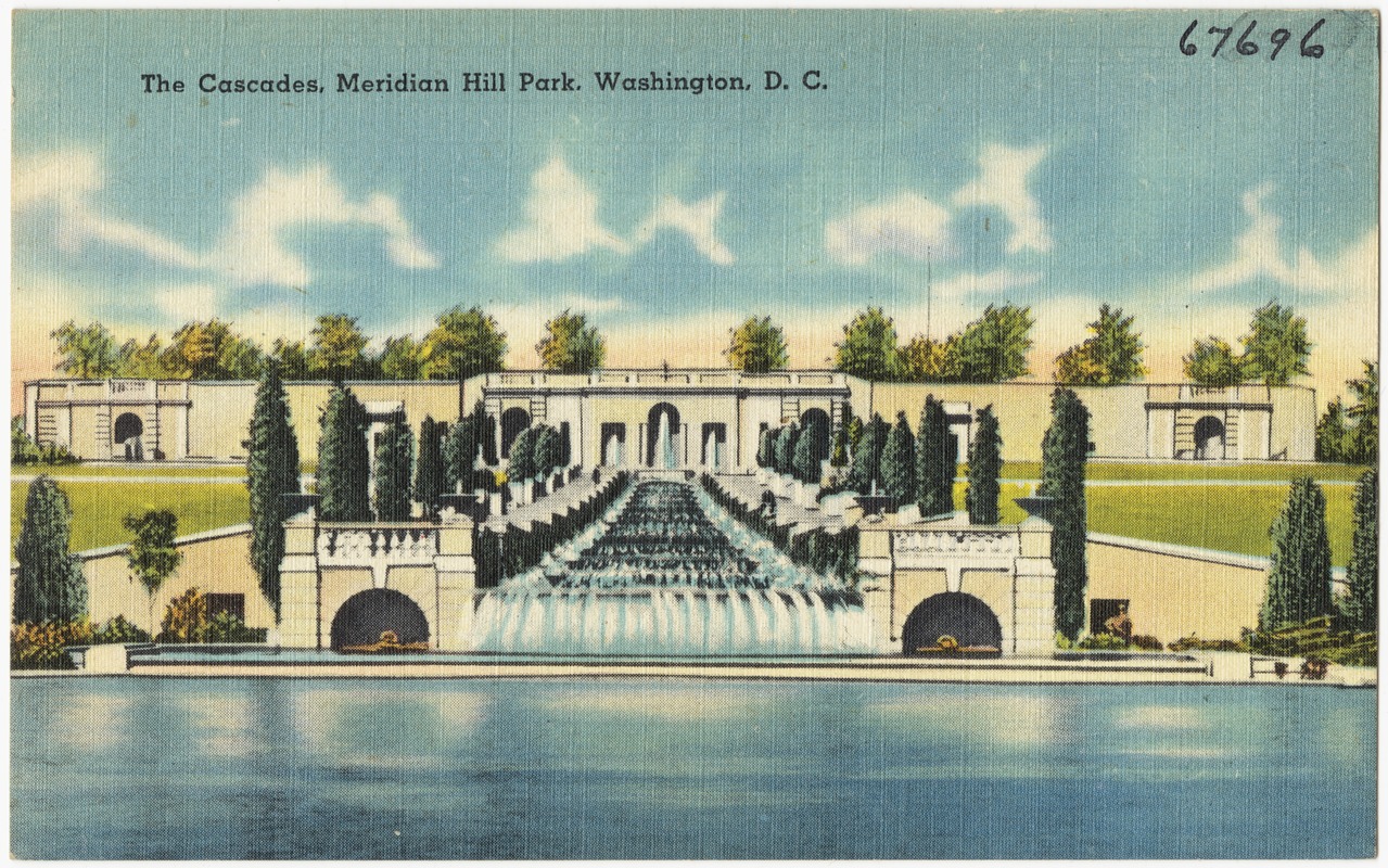 Postcard of the Cascades at Meridian Hill Park